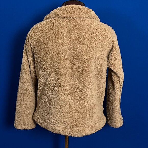 Tommy Hilfiger Womens Tan Fuzzy Sherpa Teddy 1/4 Zip Pullover‎ Size M - Picture 4 of 8